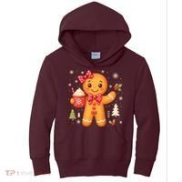 Cute Gingerbread Christmas Snow Cute Gifts Kids Hoodie thumb 0