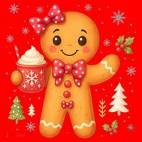 Cute Gingerbread Christmas Snow Cute Gifts Santa Hat thumb 1