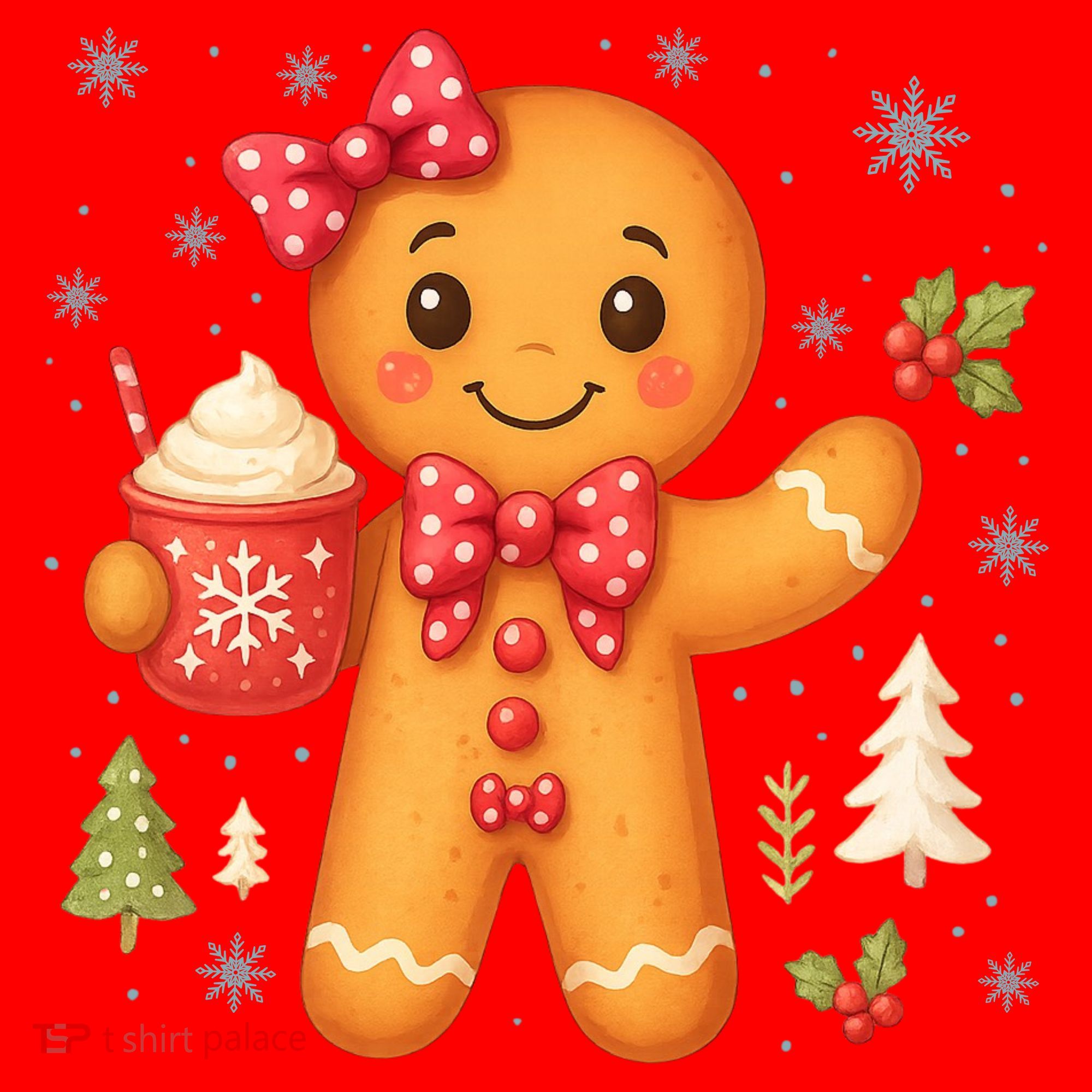 Cute Gingerbread Christmas Snow Cute Gifts Santa Hat