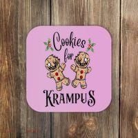 Creepy Gingerbread Cookies For Krampus Xmas Goth Holiday Coaster thumb 0