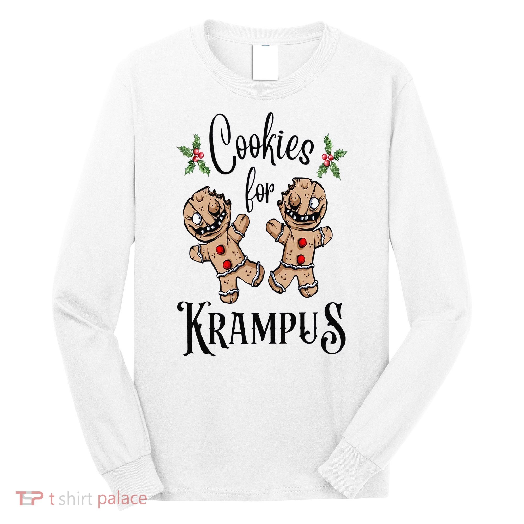 Creepy Gingerbread Cookies For Krampus Xmas Goth Holiday Long Sleeve Shirt