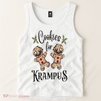 Creepy Gingerbread Cookies For Krampus Xmas Goth Holiday Tank Top thumb 2