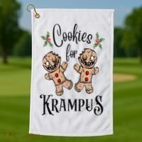 Creepy Gingerbread Cookies For Krampus Xmas Goth Holiday Golf Towel thumb 1