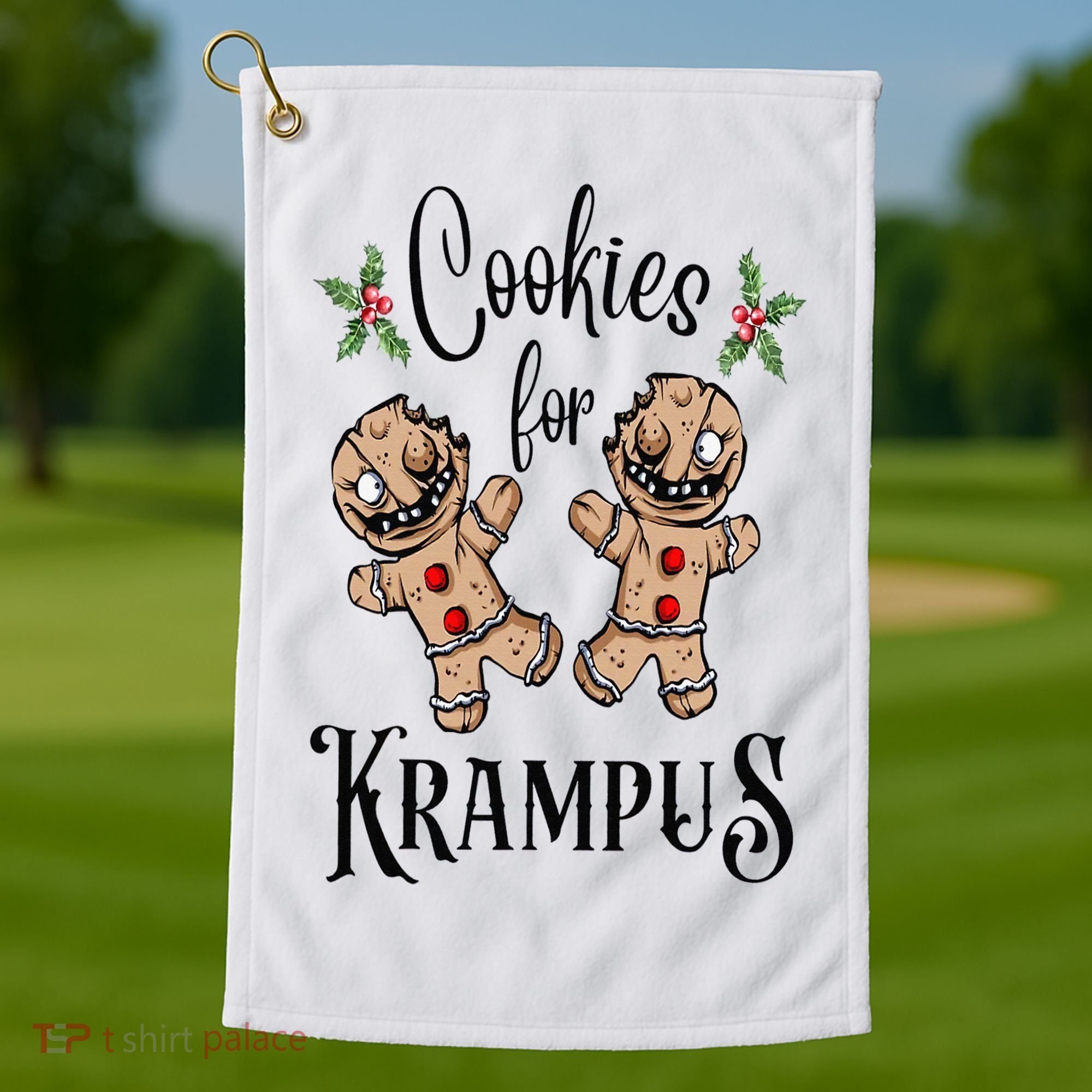 Creepy Gingerbread Cookies For Krampus Xmas Goth Holiday Golf Towel