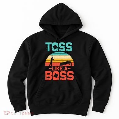 Cornhole Gift Cool Cornhole Toss Like A Boss Hoodie