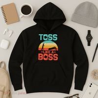 Cornhole Gift Cool Cornhole Toss Like A Boss Hoodie thumb 3