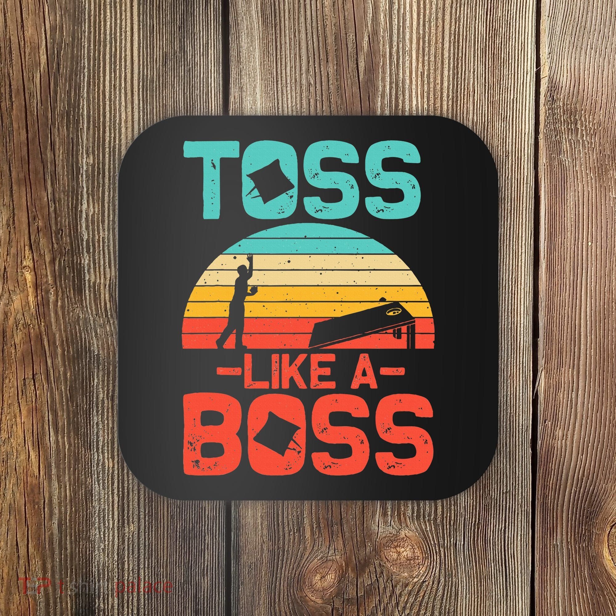 Cornhole Gift Cool Cornhole Toss Like A Boss Coaster