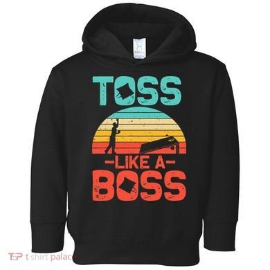 Cornhole Gift Cool Cornhole Toss Like A Boss Toddler Hoodie