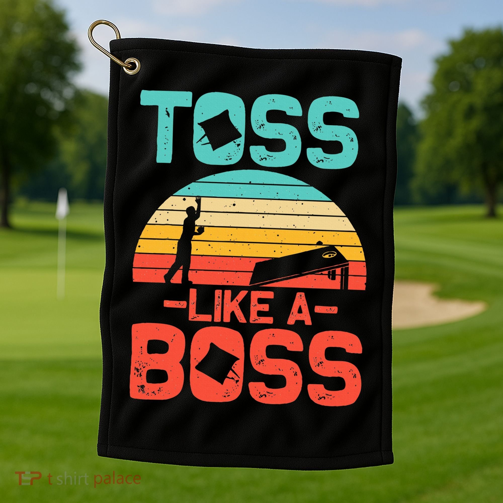 Cornhole Gift Cool Cornhole Toss Like A Boss Golf Towel