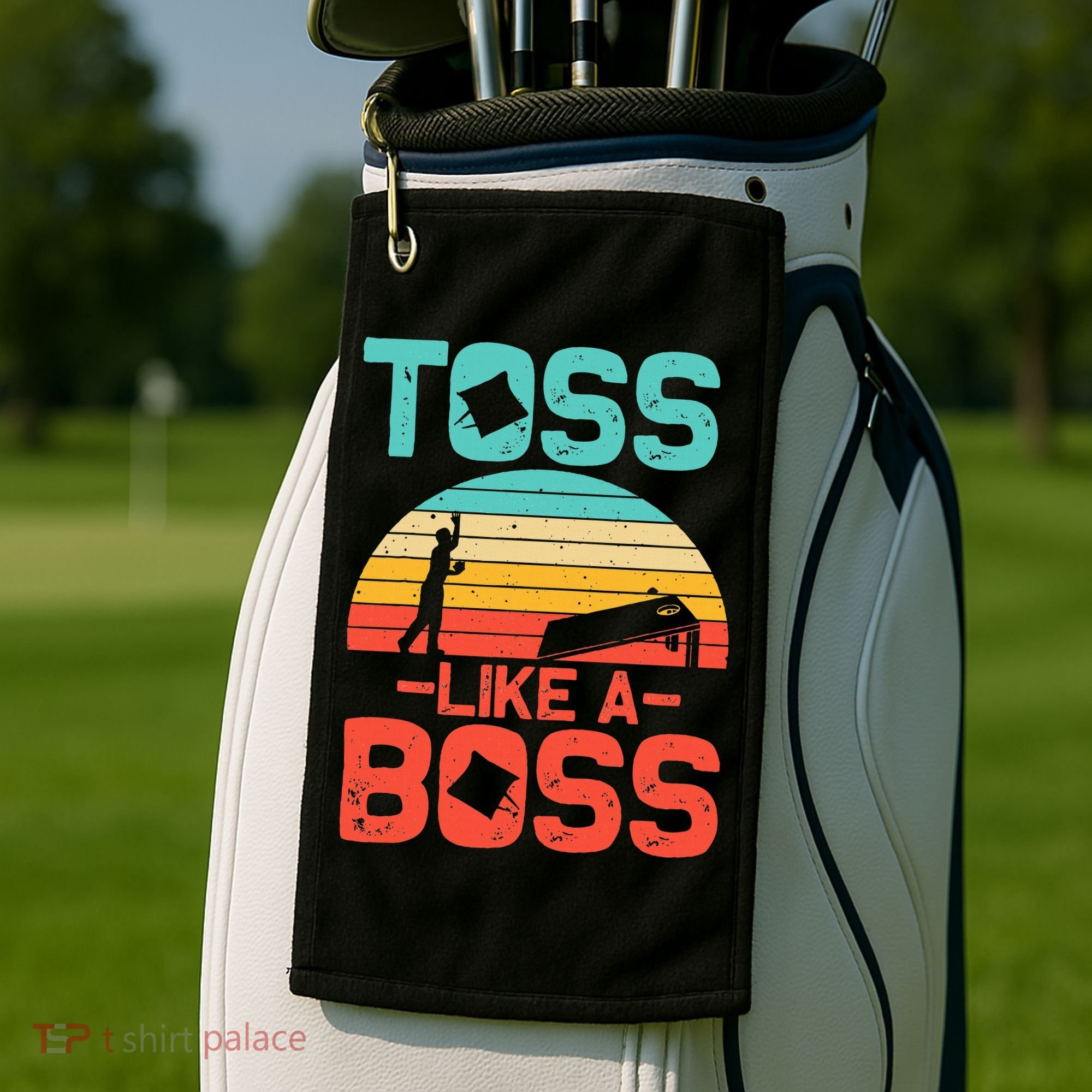 Cornhole Gift Cool Cornhole Toss Like A Boss Golf Towel