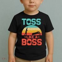 Cornhole Gift Cool Cornhole Toss Like A Boss Toddler T-Shirt thumb 2