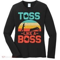 Cornhole Gift Cool Cornhole Toss Like A Boss Women's Long Sleeve Shirt thumb 0