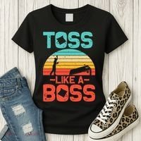 Cornhole Gift Cool Cornhole Toss Like A Boss Women's T-Shirt thumb 3