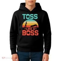 Cornhole Gift Cool Cornhole Toss Like A Boss Kids Hoodie thumb 4