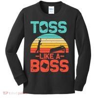 Cornhole Gift Cool Cornhole Toss Like A Boss Kids Long Sleeve Shirt thumb 0