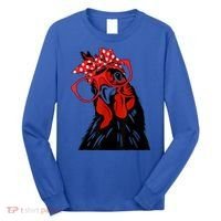 Cute Girl Chicken With Bandana Headband And Glasses Cool Gift Long Sleeve Shirt thumb 0