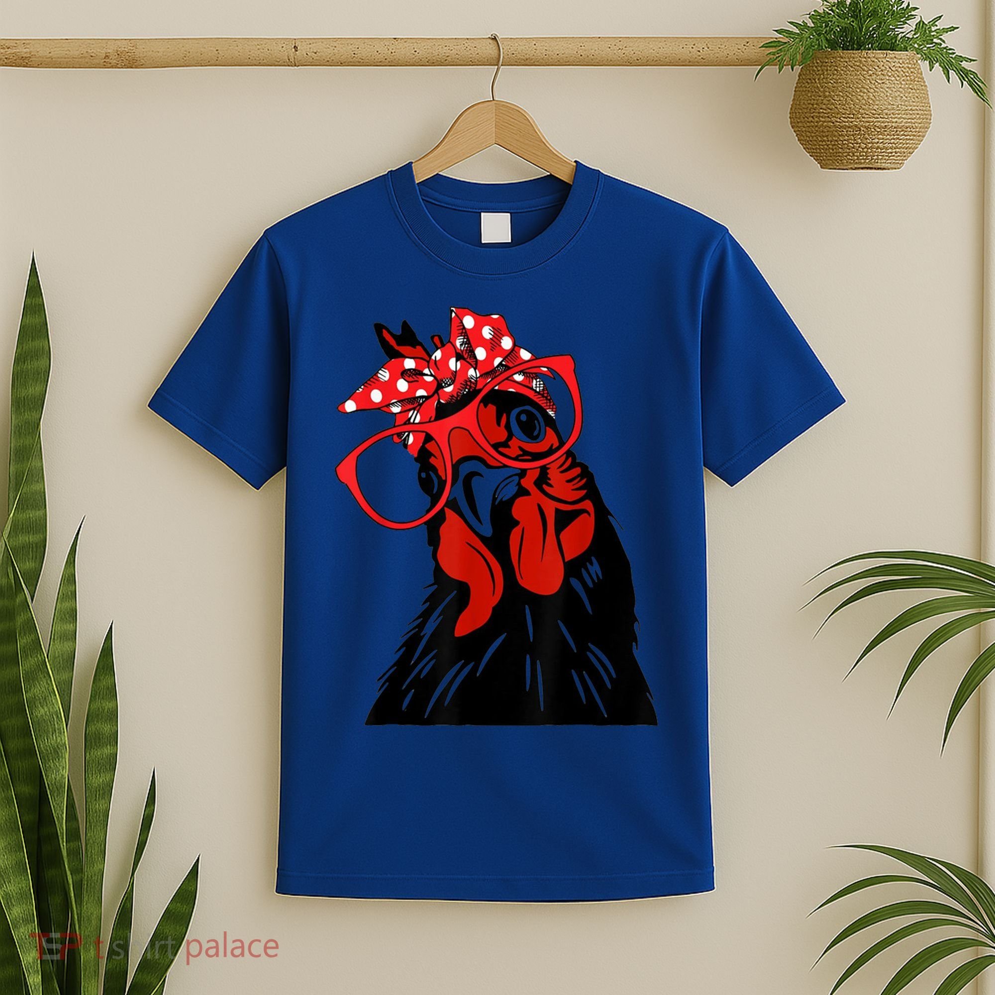 Cute Girl Chicken With Bandana Headband And Glasses Cool Gift T-Shirt