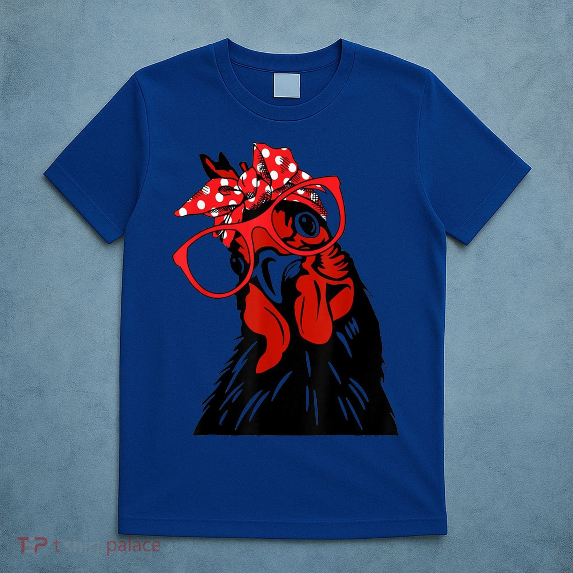 Cute Girl Chicken With Bandana Headband And Glasses Cool Gift T-Shirt