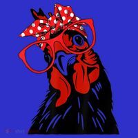 Cute Girl Chicken With Bandana Headband And Glasses Cool Gift Polo thumb 2