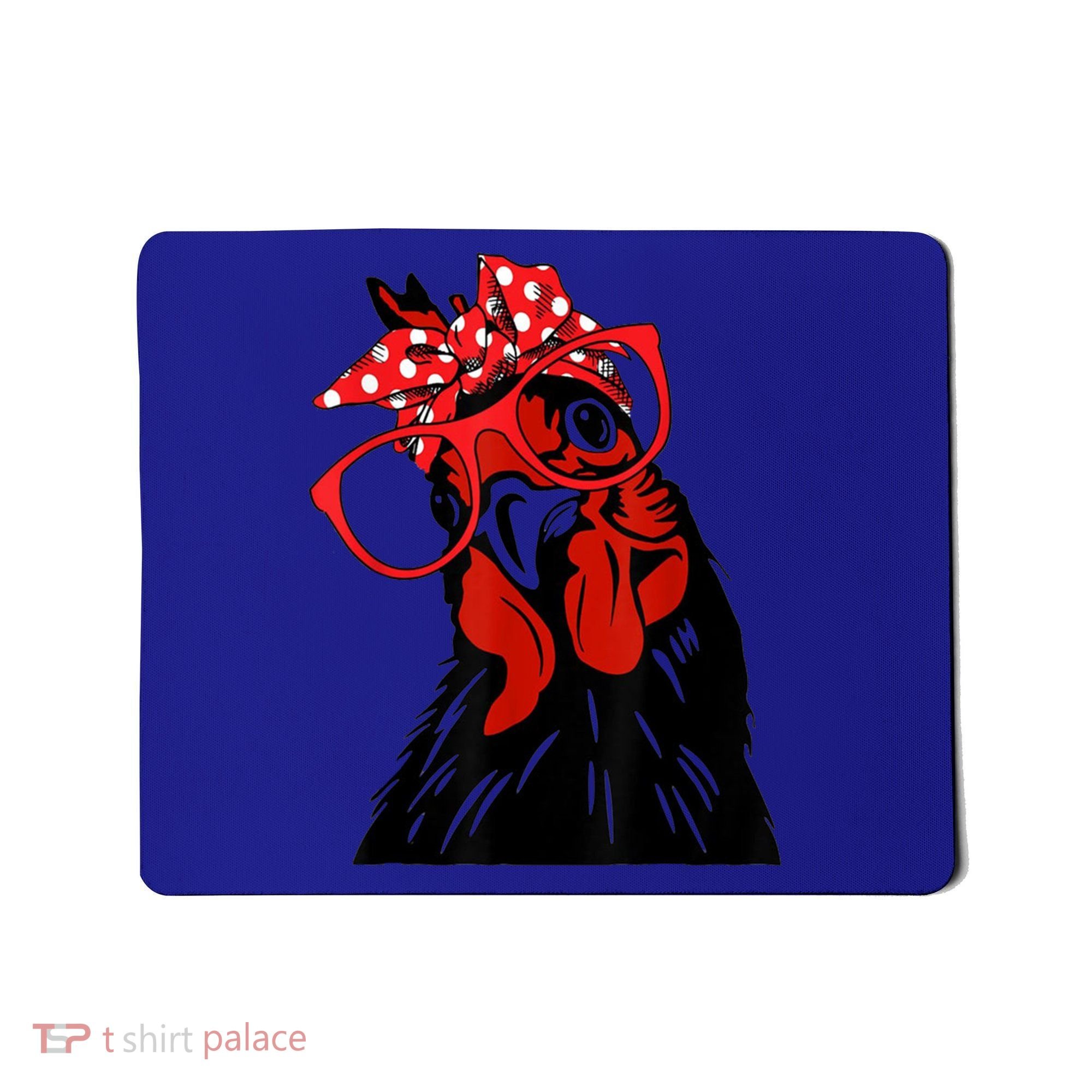 Cute Girl Chicken With Bandana Headband And Glasses Cool Gift Mousepad