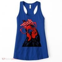 Cute Girl Chicken With Bandana Headband And Glasses Cool Gift Women's Tank Top thumb 0
