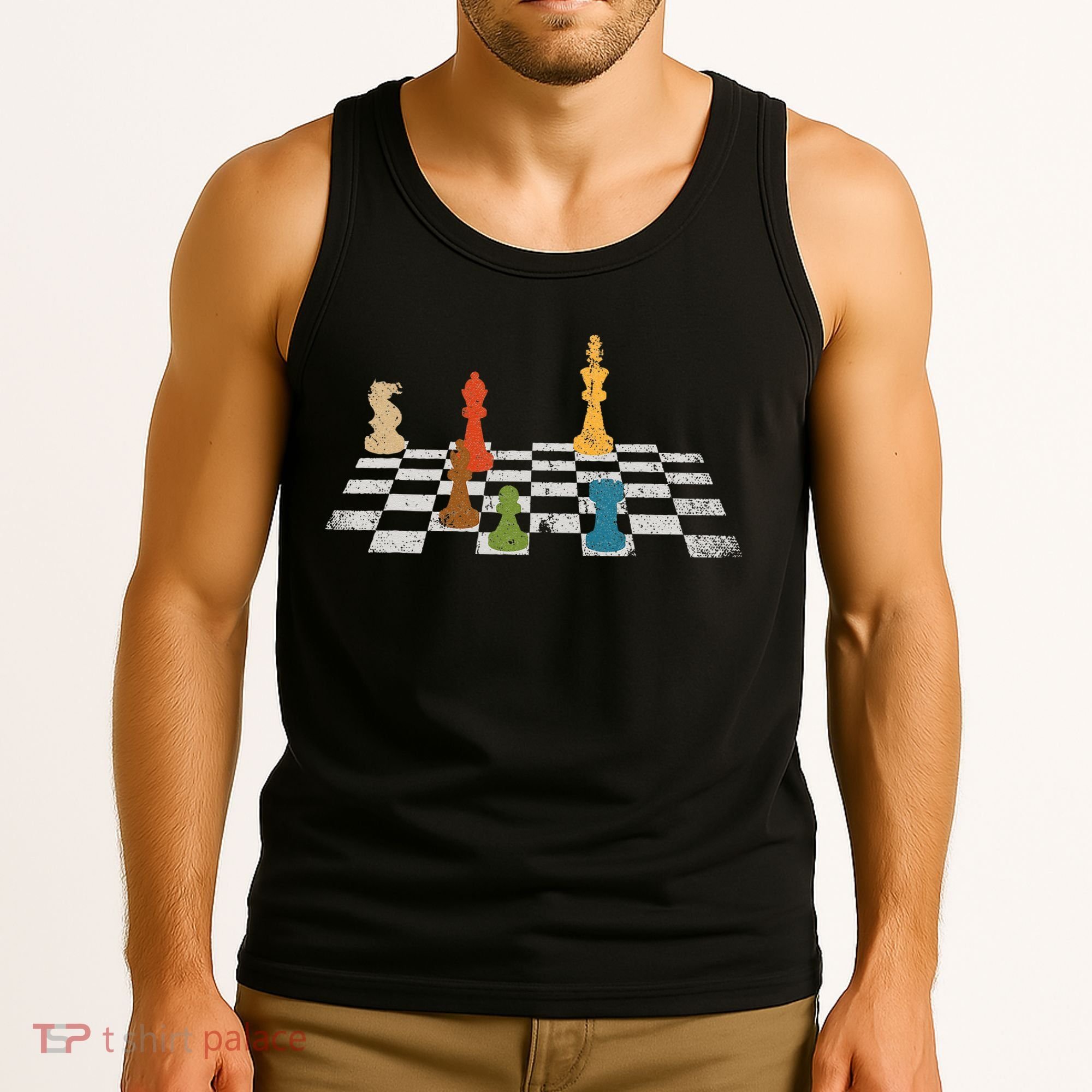 Chess Grandmaster Checkerboard Chess Board Checkmate Chess Tank Top