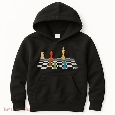 Chess Grandmaster Checkerboard Chess Board Checkmate Chess Kids Hoodie
