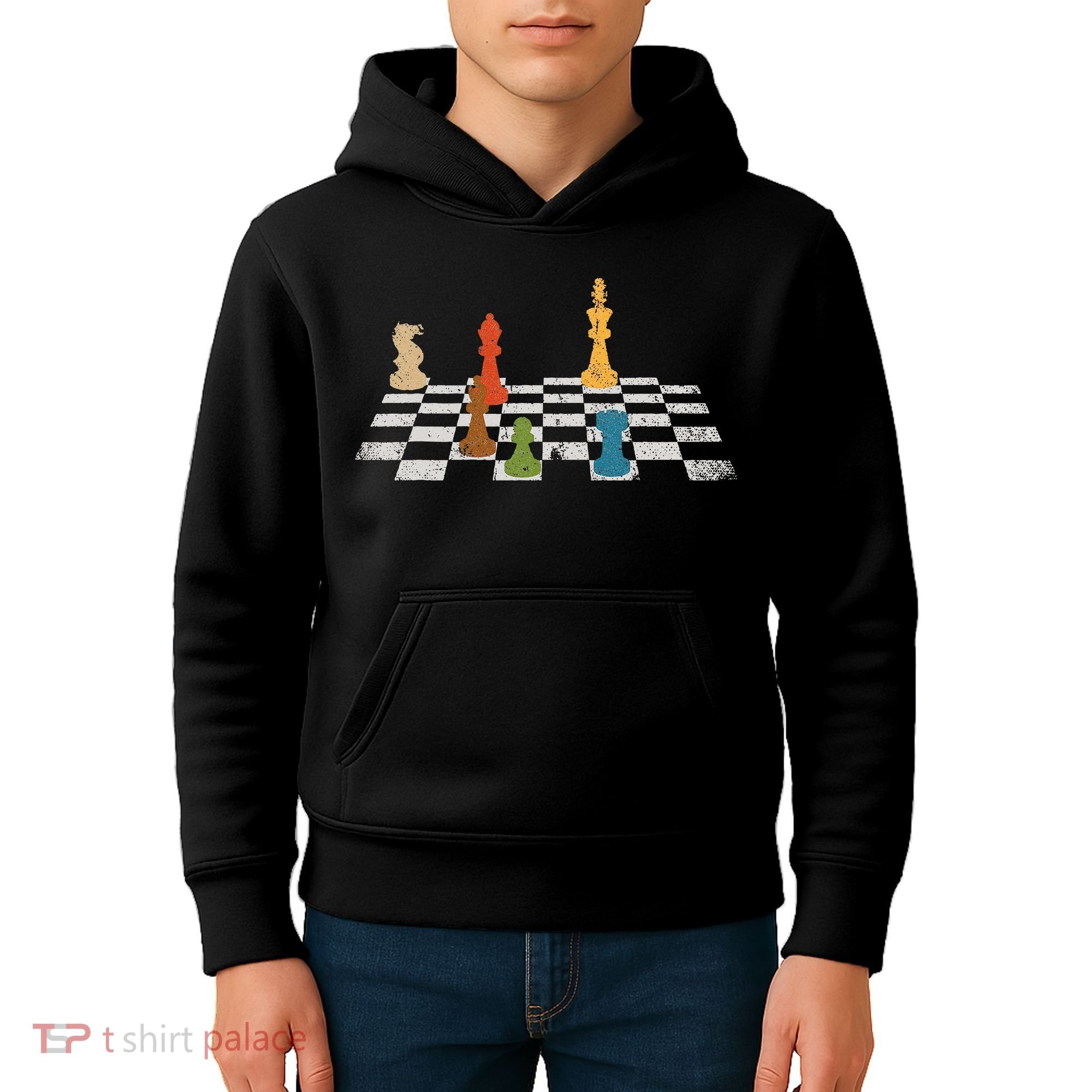 Chess Grandmaster Checkerboard Chess Board Checkmate Chess Kids Hoodie