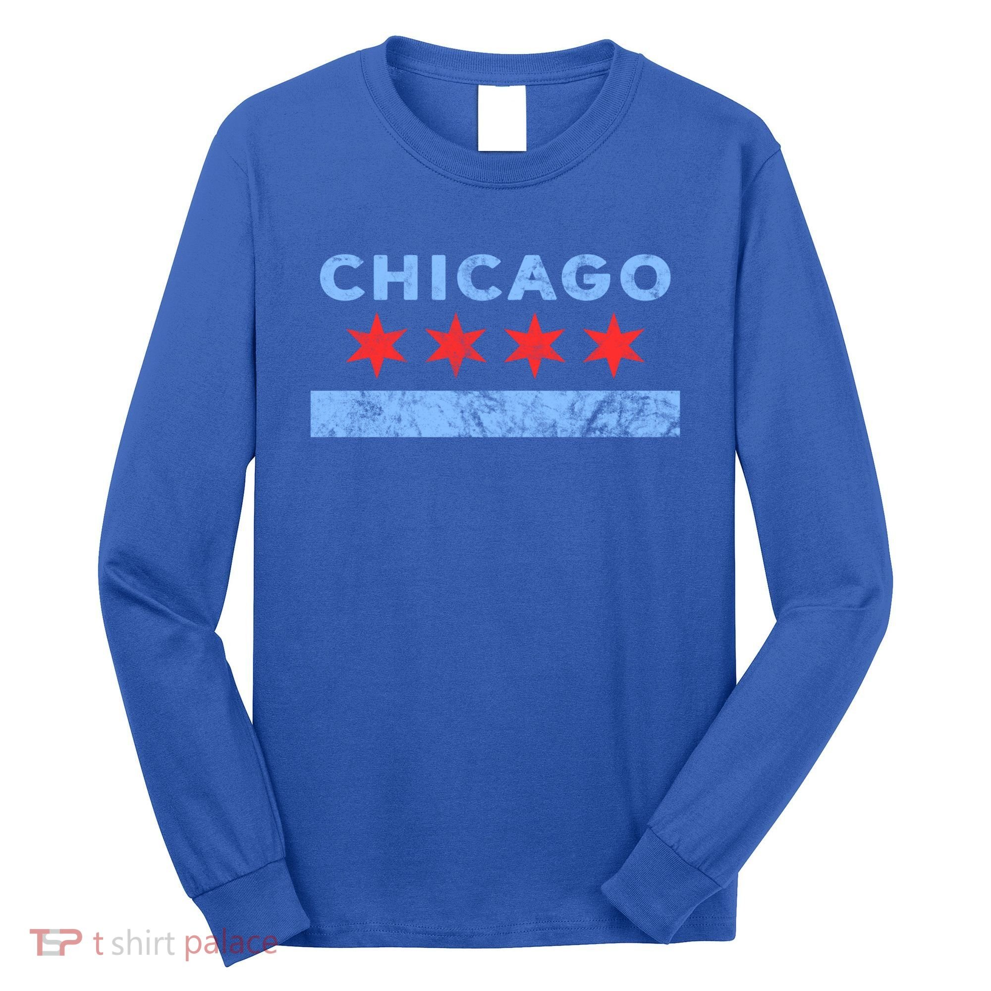 Chicago Gift Chicago Flag Gift Long Sleeve Shirt