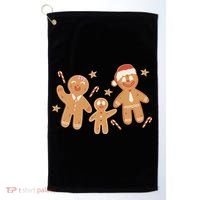 Christmas Gingerbread Cookie Family Cute Golf Towel thumb 0