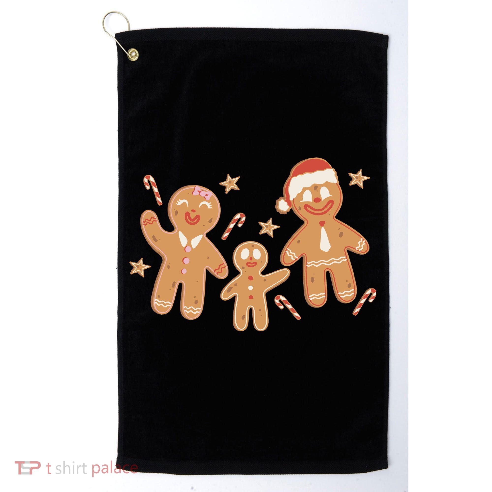 Christmas Gingerbread Cookie Family Cute Golf Towel