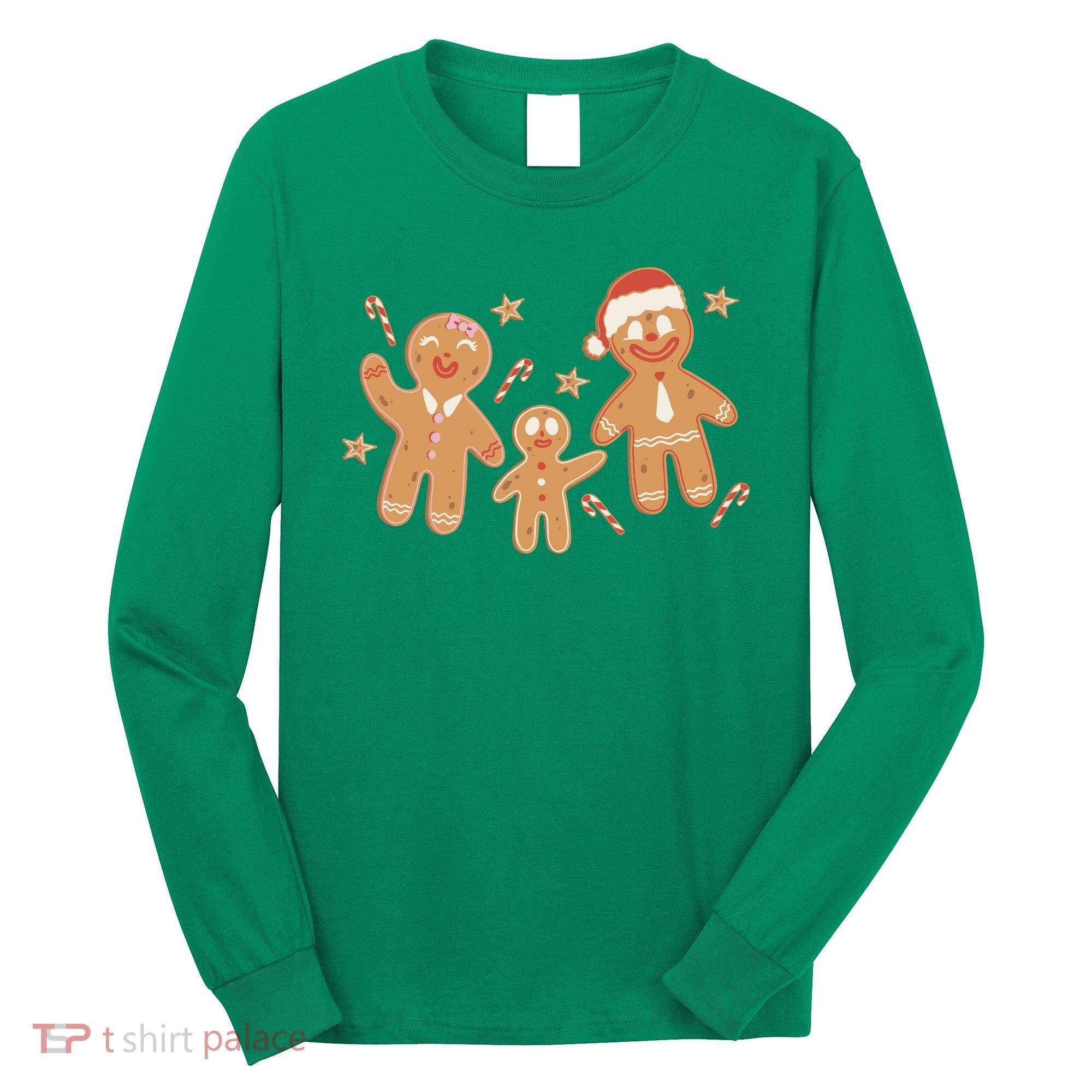 Christmas Gingerbread Cookie Family Cute Long Sleeve Shirt