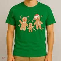 Christmas Gingerbread Cookie Family Cute T-Shirt thumb 3
