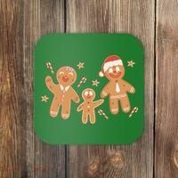 Christmas Gingerbread Cookie Family Cute Coaster thumb 0