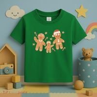 Christmas Gingerbread Cookie Family Cute Toddler T-Shirt thumb 3