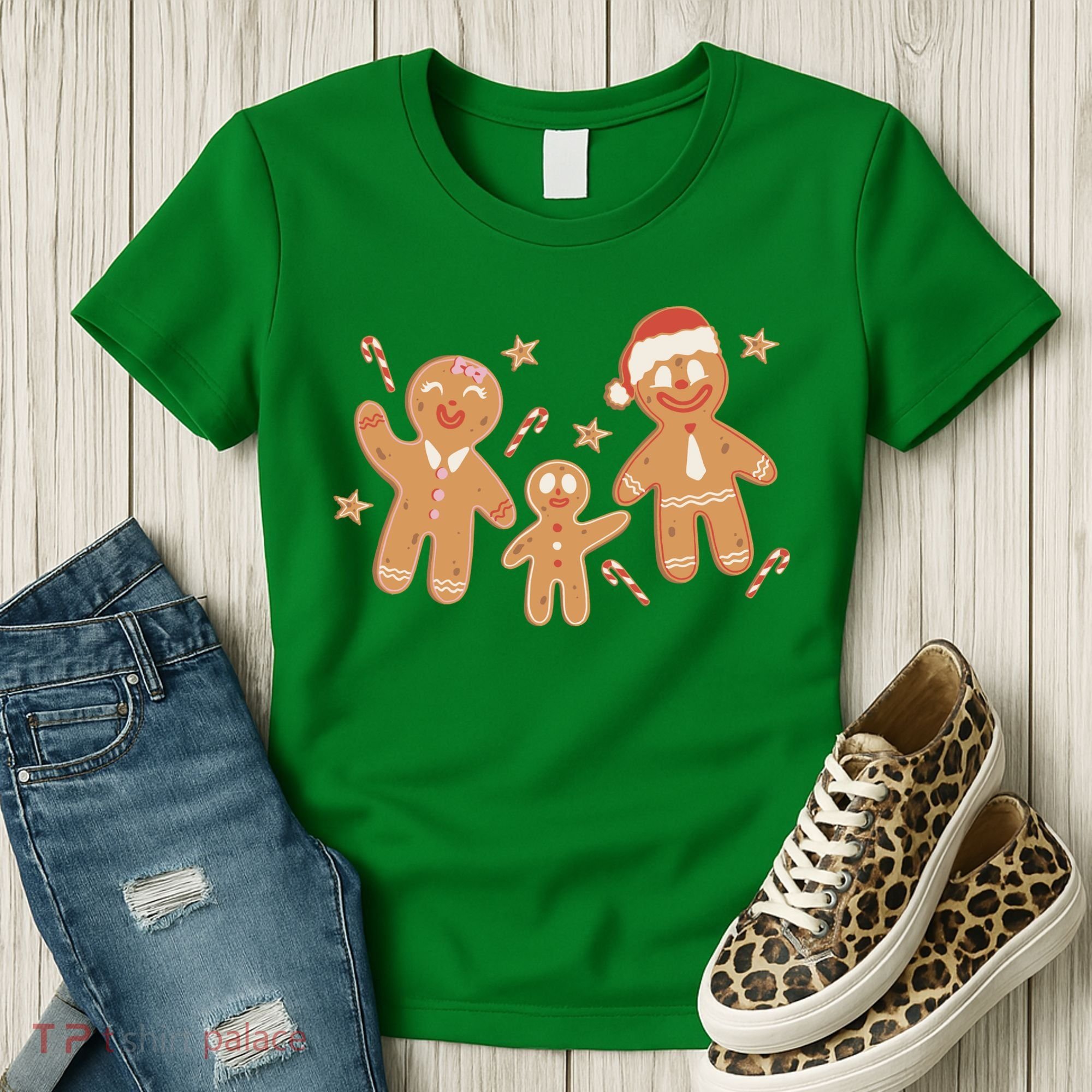 Christmas Gingerbread Cookie Family Cute Women's T-Shirt