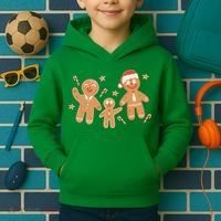 Christmas Gingerbread Cookie Family Cute Kids Hoodie thumb 2