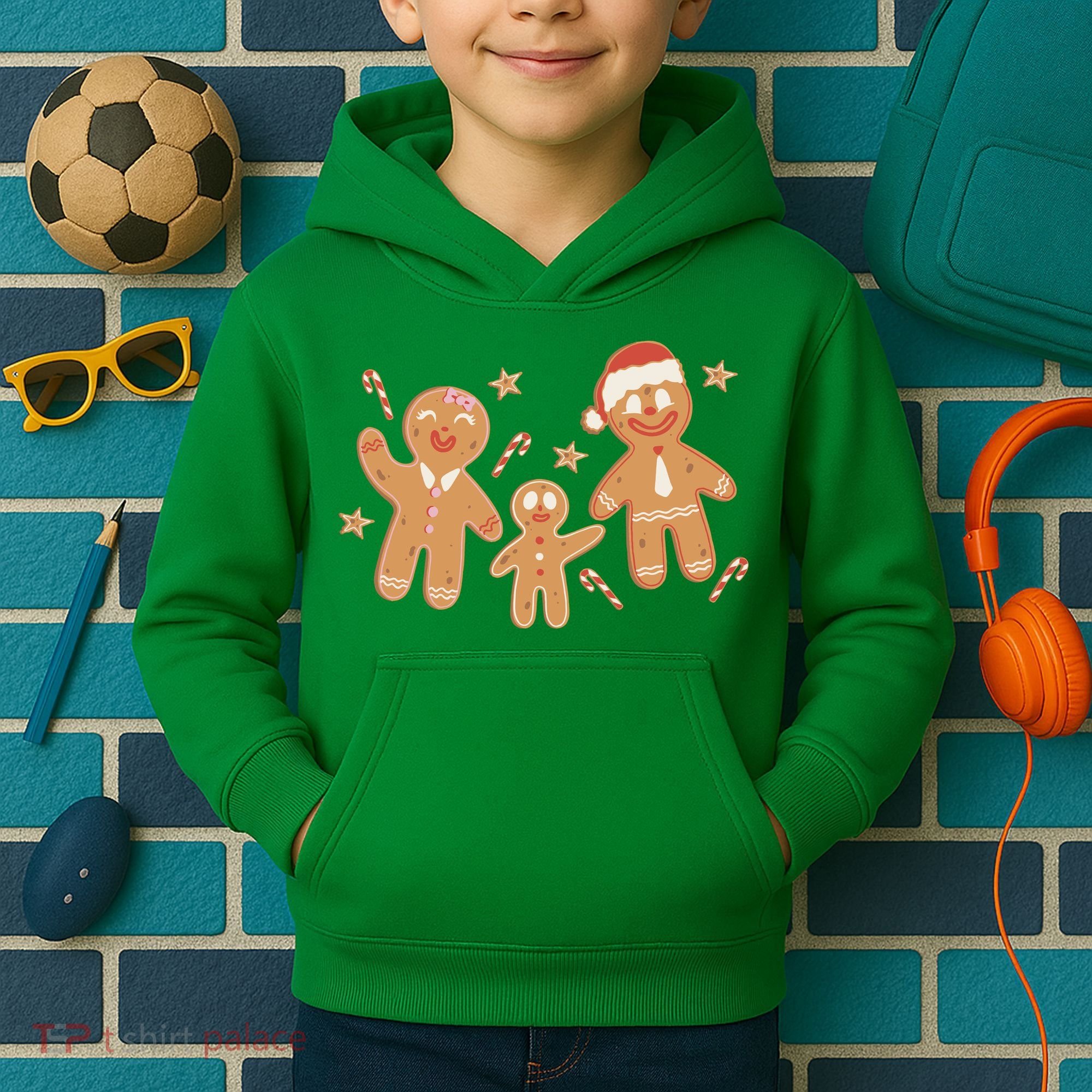Christmas Gingerbread Cookie Family Cute Kids Hoodie