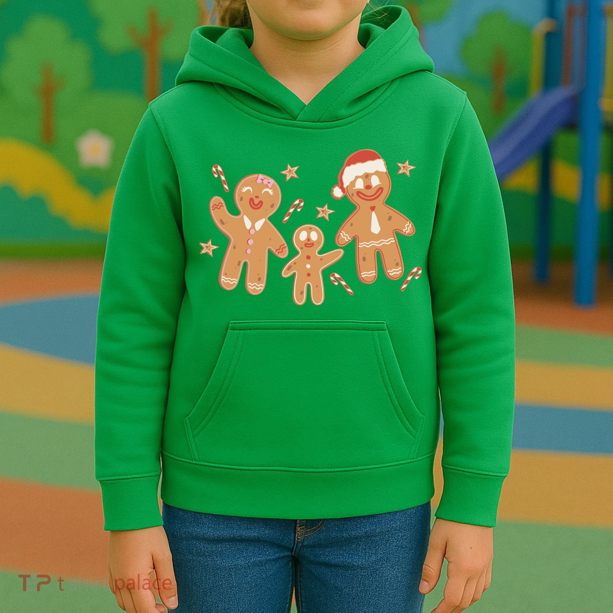 Christmas Gingerbread Cookie Family Cute Kids Hoodie