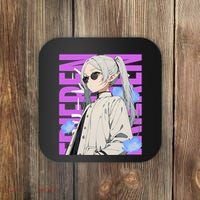 Cool Graphic Chill Day With Frieren Coaster thumb 0