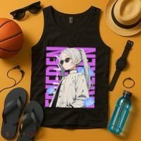 Cool Graphic Chill Day With Frieren Tank Top thumb 4