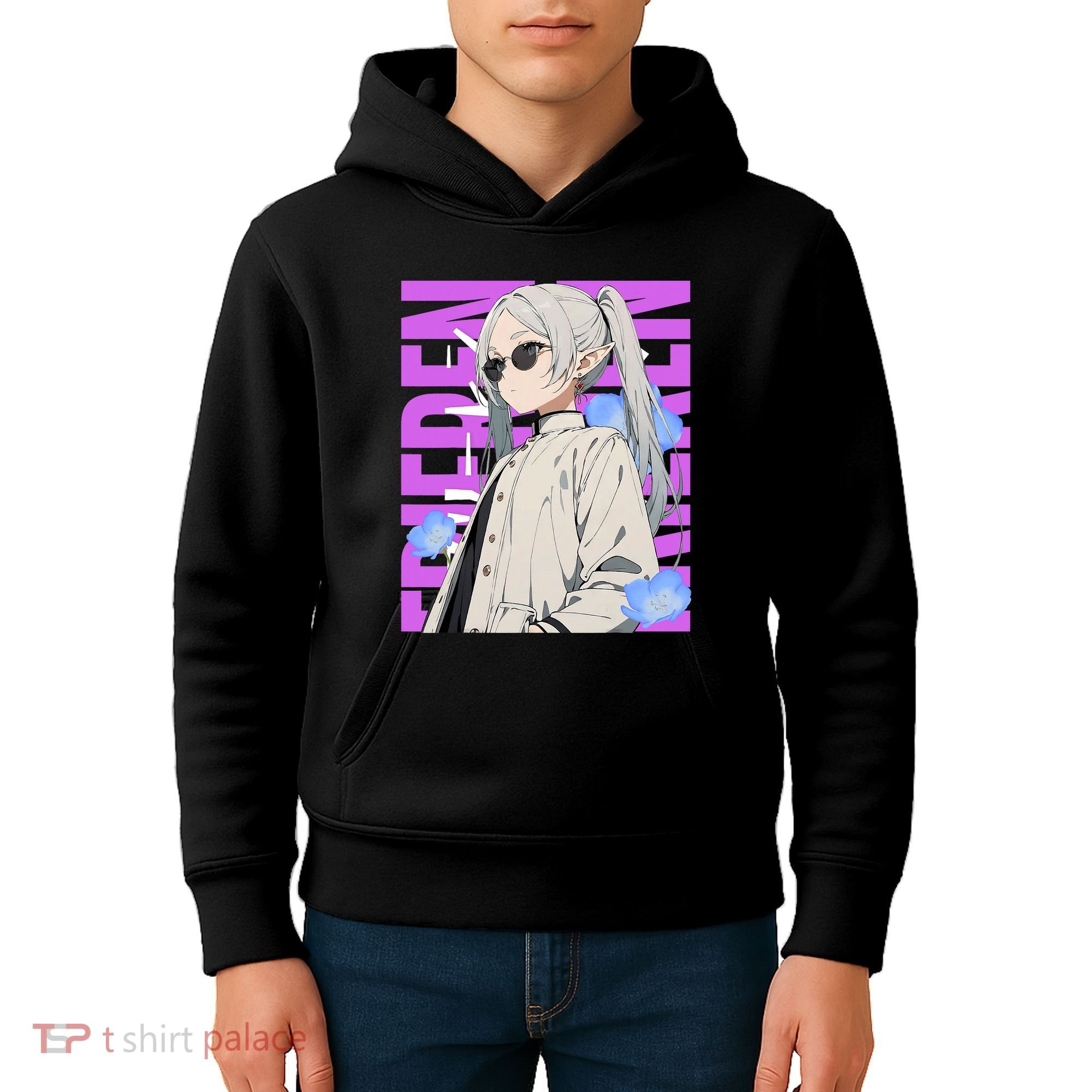 Cool Graphic Chill Day With Frieren Kids Hoodie