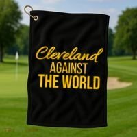 Cleveland Gift Cleveland Against The World Sweatshir Golf Towel thumb 1