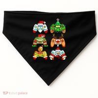 Christmas Gamer Controller Holiday Gift USA-Made Doggie Bandana thumb 0