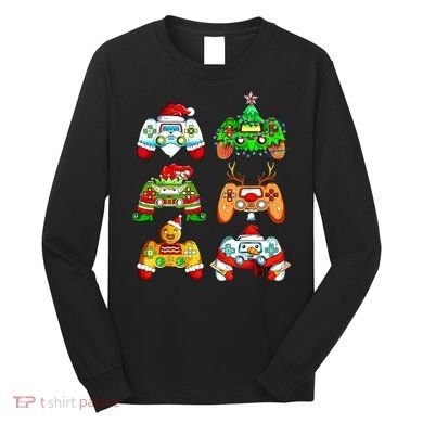 Christmas Gamer Controller Holiday Gift Long Sleeve Shirt
