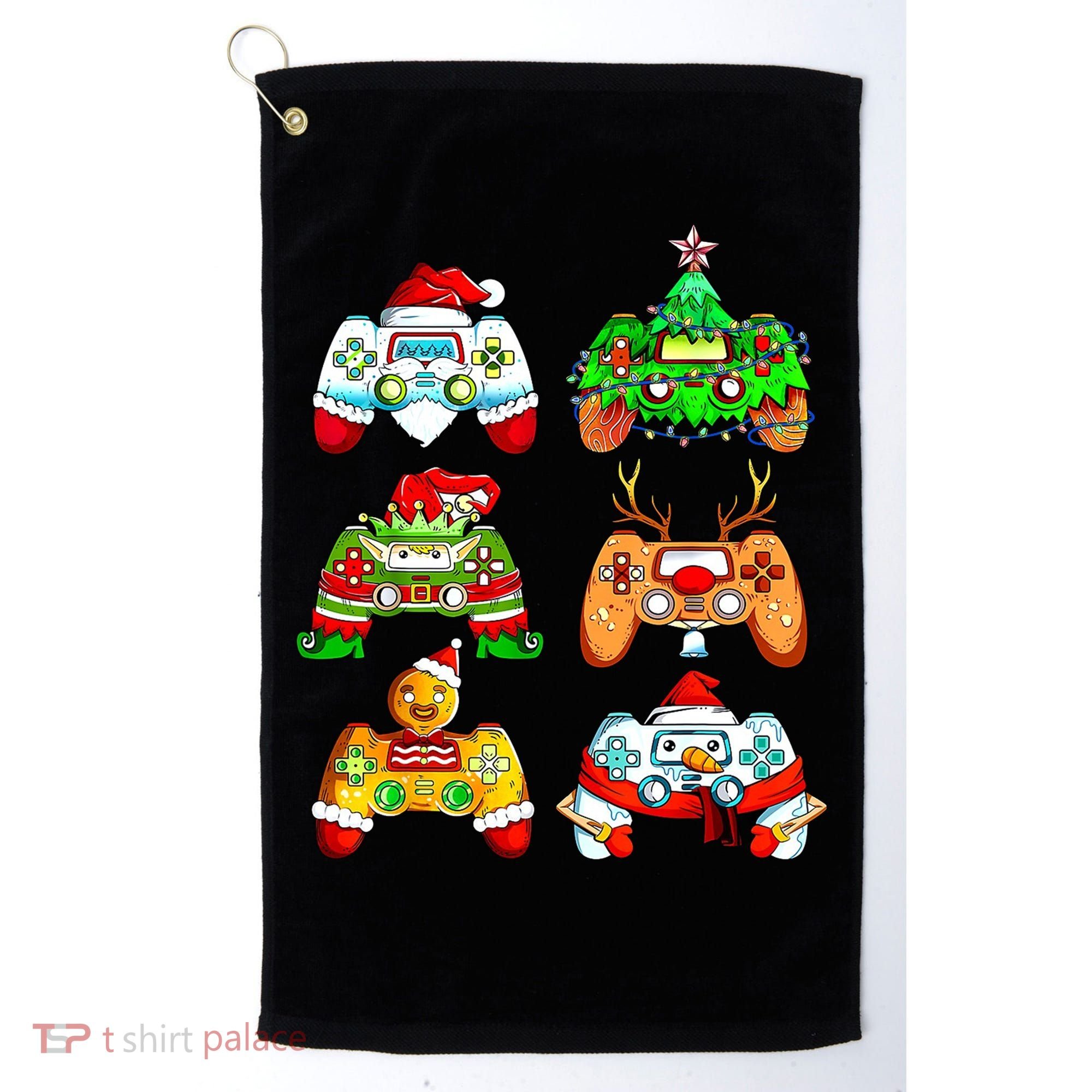 Christmas Gamer Controller Holiday Gift Golf Towel
