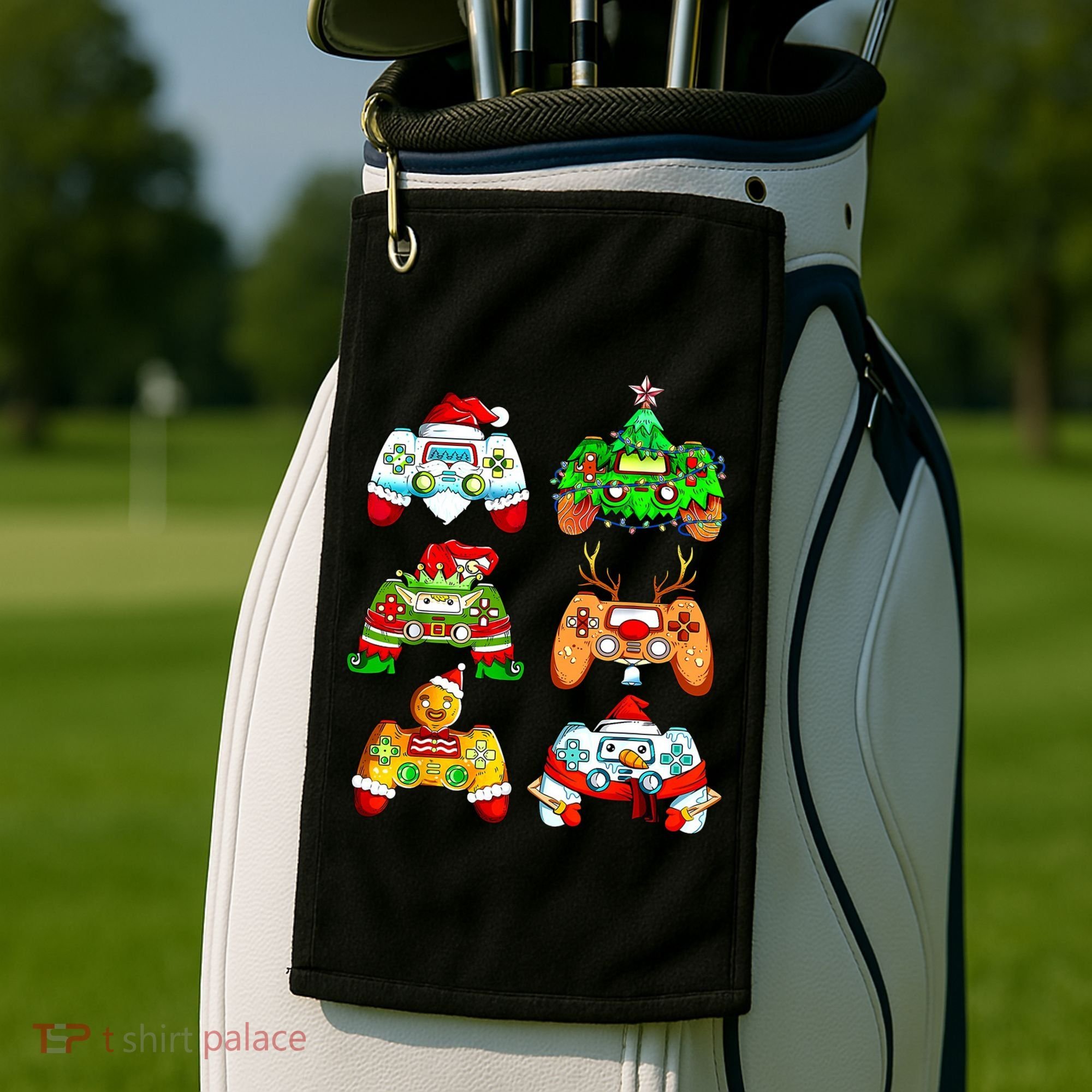Christmas Gamer Controller Holiday Gift Golf Towel