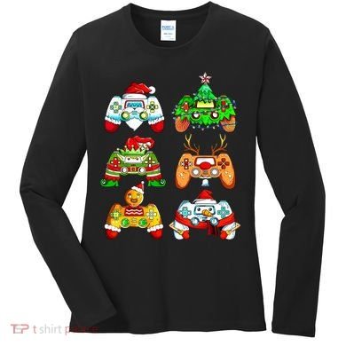 Christmas Gamer Controller Holiday Gift Women's Long Sleeve Shirt
