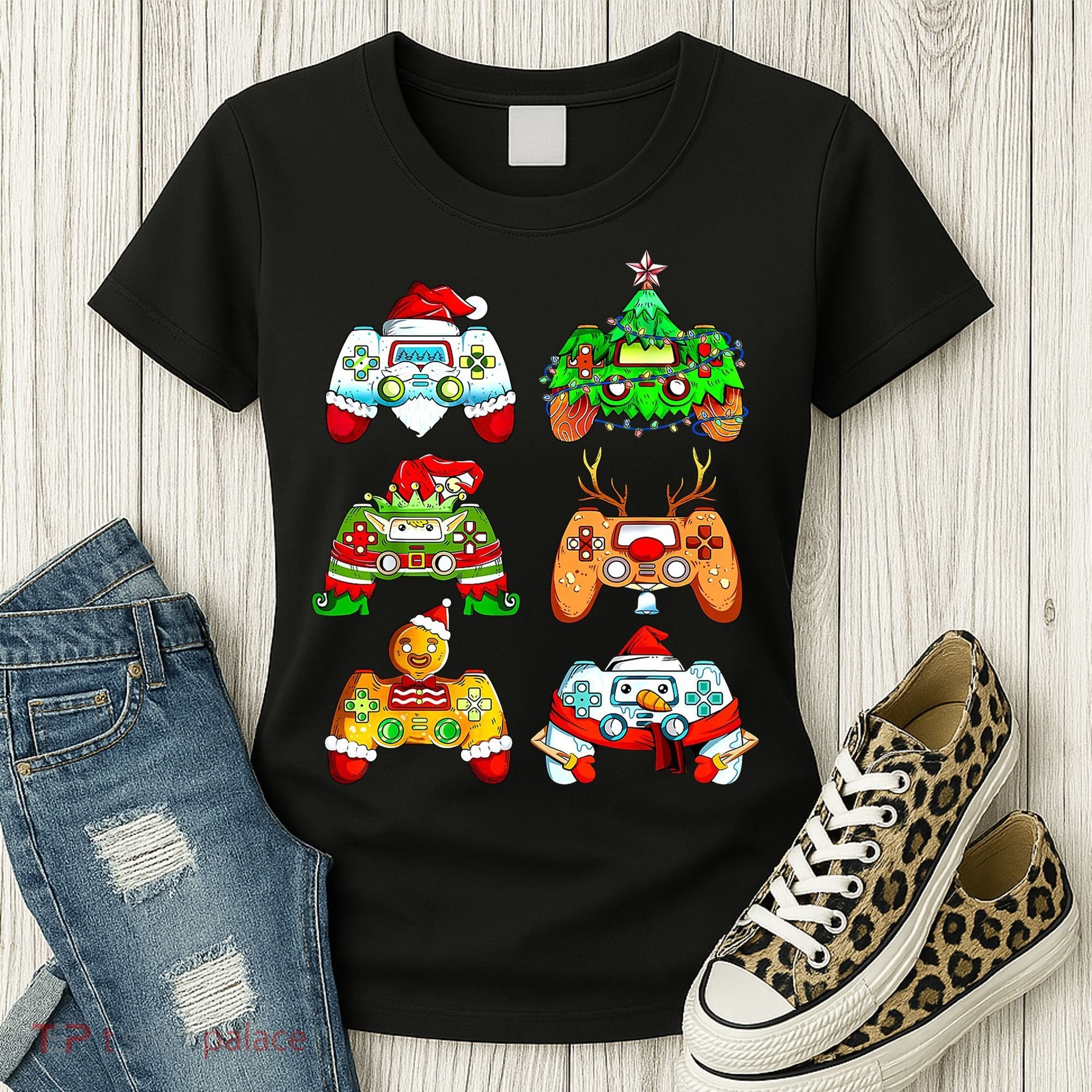 Christmas Gamer Controller Holiday Gift Women's T-Shirt