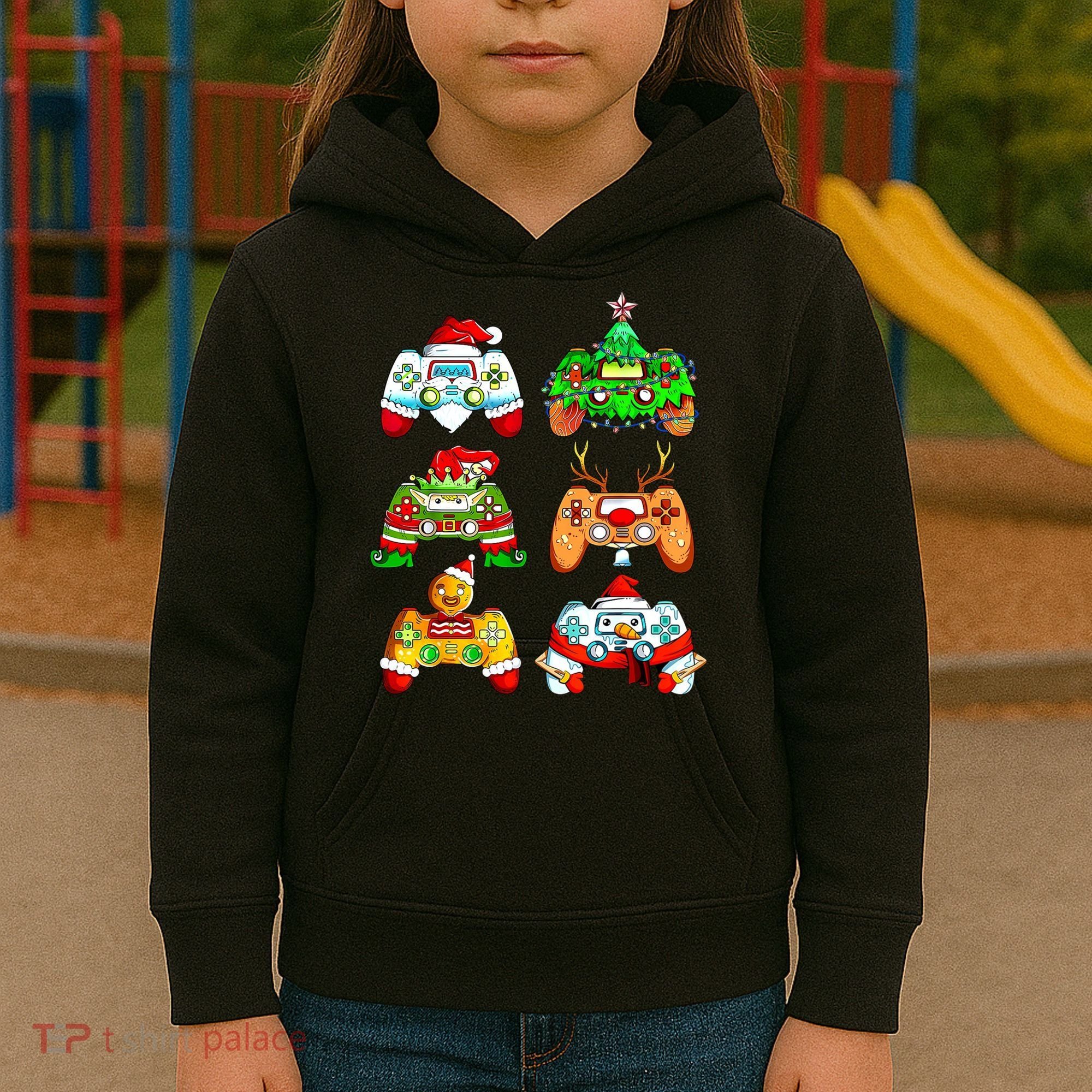 Christmas Gamer Controller Holiday Gift Kids Hoodie
